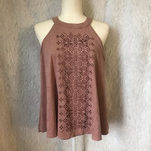 CLOVER & SCOUT Pinkish Mauve Tank Top with Cut Out